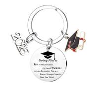 Tihnvk 2025 Graduation Gifts Keyring for Daughter Son Inspirational Keychain for Students High School College Graduate Presents Class of 2025 Student Graduation Gifts