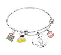 Tihnvk Baker Gift Thank You Gifts for Bakers Baking Lover Bracelet Culinary Student Gifts Culinary School Graduation Gift Cooks Cupcake Bracelet