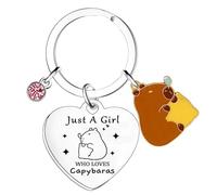 Tihnvk Capybara Keyring Capybara Lover Gifts For Daughter Friends Just A Girl Who Loves Capybaras Keyring