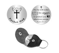 Tihnvk Christian Bible Verse Pocket Hug For Christian Son Daughter Baptism Gifts Confirmation Gifts For Friends For He Will Order His Angels