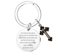 Tihnvk Christian Keyring Religious Gifts for Women Faith Based Gift Bible Verse Keychain Bible Accessories Inspirational Gift for Daughter Friend Christmas Birthday Easter Gifts