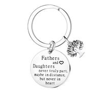 Tihnvk Dad Daughter Keyring Gifts for Dad from Daughter Father's Day Gift Long Distance Relationship Keychain for Daddy Christmas Birthday Gift for Papa Daughters