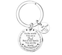 Tihnvk Dad Keyring Gifts for Daddy from Daughter Son I Love You Gift for Father Papa Father's Day Gift Best Dad Ever Keyring