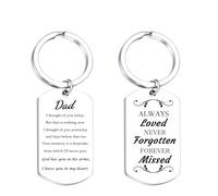 Tihnvk Dad Memorial Gifts Father's Day Gifts Sympathy Keyring for Loss Of Father Remembrance Memorial Keychain for Loss Of Dad