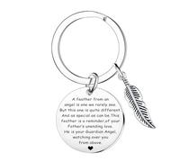 Tihnvk Dad Remembrance Gifts Dad Memorial Keyring Sympathy Gift Daddy Of An Angel Keyring For Daughter Son