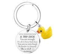 Tihnvk Duck Keyring Emotional Support Duck Gifts for Friend Little Reminders Keychain Inspirational Gift Cheer Up Keepsake Christmas Birthday Gifts for Duck Lovers