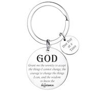Tihnvk Encouragement Gifts for Women Men Sobriety Keyring Sobriety Addiction Recovery AA Gifts Religious Gift Inspirational Keychain Serenity Prayer Gift