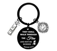Tihnvk Firefighter Gifts for Men Prayer Keyring Gift for Fire Fighter Fireman Firefighters Accessories Christmas Birthday Gifts for Firefighter
