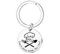 Tihnvk Funny Chef Gift Keyring Thank You Appreciation Gift for Chefs Birthday Gifts for Chefs Culinary Student Gifts Don't Mess with The Chef Keyring