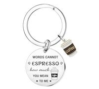 Tihnvk Funny Coffee Keyring for Couples Gifts for Coffee Lovers Emotional Support Gift Christmas Birthday Gift for Friends Coworkers