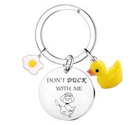 Tihnvk Funny Duck Keyring For Ducks Lover Ducks Gifts For Friends Don't Duck With Me Keyring