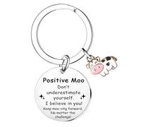Tihnvk Funny Positive Cow Gifts Cow Keyring For Friends Emotional Support Cows Gifts For Cows Lovers Cheer Up Keepsake