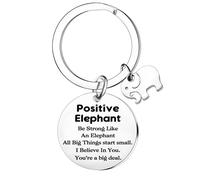 Tihnvk Funny Positive Elephant Gifts Elephant Keyring For Friends Emotional Support Gift Positive Gifts For Women Friend Cheer Up Keepsake