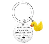 Tihnvk Funny Retirement Keyring for Women Men Duck Keychain Farewell Going Away Gift Retirement Gifts for Boss Teacher Coworker Employee
