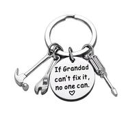 Tihnvk Grandad Keyring Father's Day Gifts Grandad Christmas Birthday Gifts From Granddaughter Grandson If Grandad Can't Fix It No One Can Keyring