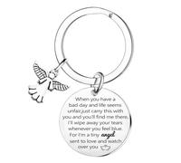 Tihnvk Guardian Angel Keyring for Women Men Guardian Angel Gifts Inspirational Gift for Friend Family Angel Pendant Keychain