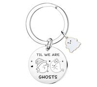 Tihnvk Halloween Keyring Funny Halloween Gifts for Boyfriend Girlfriend Ghost Keychain Valentine's Day Gifts Anniversary Wedding Gift Christmas Birthday Gift for Couples