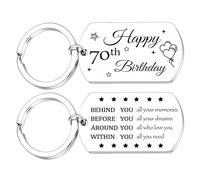 Tihnvk Happy 13th 16th 18th 21st Birthday Gifts For Daughter Son Friends 30th 40th 50th 60th 70th Birthday Keyring For Mum Dad Grandad Grandma Uncle Aunt (70th)