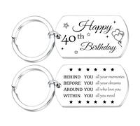 Tihnvk Happy 13th 16th 18th 21st Birthday Gifts For Daughter Son Friends 30th 40th 50th 60th 70th Birthday Keyring For Mum Dad Grandad Grandma Uncle Aunt (40th)