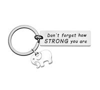 Tihnvk Inspirational Gift Elephant Keychain Christmas Birthday Uplifting Gift For Friend Daughter Son Sister Never Forget How Strong You Are Keychain Elephant Lovers Gifts
