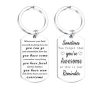 Tihnvk Inspirational Gift for Women Men Encouragement Keyring Positive Gifts for Friend Family Get Well Soon Gifts Sometimes You Forget You Are Awesome Keyring