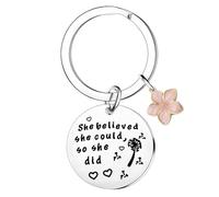 Tihnvk Inspirational Keyring for Women Graduation Gifts for Daughter Friends Sister She Believed She Could So She Did Keychain Congratulations Gift for Women