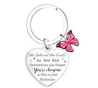 Tihnvk Inspirational Keyring for Women Proud of You Gift Well Done Gifts Graduation Gift for Daughter Sister Congratulation Keychain Butterfly Pendant