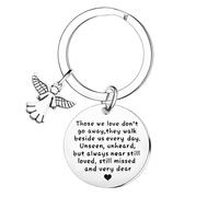 Tihnvk Memorial Keyring Loss of Loved Gifts Remembrance Gift for Family Member Loss of Mum Dad Gifts Sympathy Gift Those We Love Don't Go Away Keychain