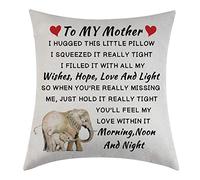 Tihnvk Mum Hug Cushion Cover Gift to Mother From Daughter Son Mummy Throw Pillowcase Thanksgiving Present Mother Birthday Gift Pillow Case