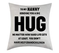 Tihnvk Nanny Gifts From Granddaughter Grandson Pillowcase Sending You A Hug Cushion Cover Birthday Thanksgiving For Nanny Appreciation Presents