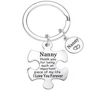 Tihnvk Nanny Keyring Gifts Nana Gifts from Grandchildren for Grandma, Mom, Women - Pink
