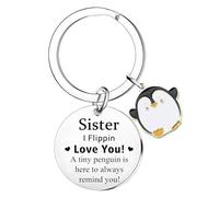 Tihnvk Penguin Keyring Gifts for Sister from Sister Brother Emotional Support Penguin Gift Christmas Birthday Gift for Sisters