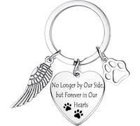 Tihnvk Pet Memorial Keyring Loss Of Dog Gifts Sympathy Gifts for Pet Dog Cat Remembrance Gift Paw Prints Keychain No Longer By Our Side Forever In Our Hearts