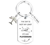 Tihnvk Pilot Keychain for Men Women Flight Attendant Gifts Aviation Lovers Gift Airplane Keychain Christmas Birthday Gift for Pilots