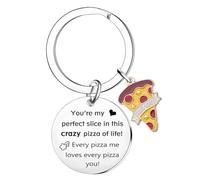 Tihnvk Pizza Keyring Romantic Gift for Couple Valentine's Day Gifts Boyfriend Girlfriend Keychain Anniversary Wedding Gifts for Him Her Christmas Birthday Gift for Husband Wife