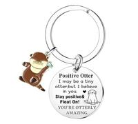 Tihnvk Positive Otter Gifts Funny Otter Keyring Emotional Support Gifts Cheer Up Gift Inspirational Gift for Friends Coworkers Otter Accessories