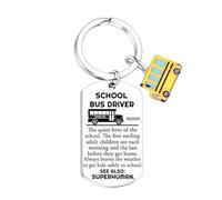 Tihnvk School Bus Driver Gifts Thank You Keyring for School Bus Driver Appreciation Gifts Bus Driver Keychain Retirement Gift for School Bus Driver