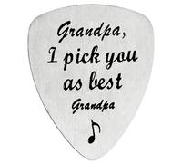 Tihnvk Silver Stainless Steel Guitar Pick - Grandpa Gift for Father's Day, Birthday, Christmas