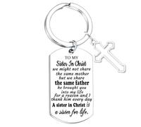 Tihnvk Sister In Christ Keychain Christian Gifts For Women Religious Faith Gifts for Sisters Christmas Birthday Gifts For Sister In Christ Inspirational Christian Gifts