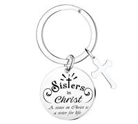 Tihnvk Sister In Christ Keychain Christian Gifts for Women Religious Gifts for Sister In Christ Christian Birthday Gift for Sisters