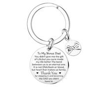 Tihnvk Step Dad Keychain Bonus Dad Keyring From Stepdaughter Stepson Father’s Day Gifts Christmas Birthday Gifts For Stepdad