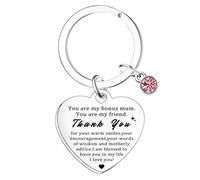 Tihnvk Step Mum Keyring Step Mum Birthday Gifts Mother’s Day Gift Bonus Mum Keyring From Daughter Son