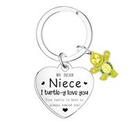 Tihnvk Turtle Keyring for Niece Gift for Nieces from Aunt Uncle Turtles Gift for Niece Christmas Birthday Gifts for Nieces I Turtle-y Love You Keychain