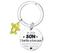 Tihnvk Turtle Keyring for Son Gifts for Son from Mum Dad Turtles Lover Gift I Turtle-y Love You Keychain Christmas Birthday Gifts for Son