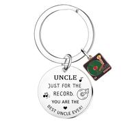 Tihnvk Uncle Keyring Gift for Uncle from Niece Nephew Father's Day Gifts Record Music Lovers Gift Christmas Birthday Gifts for Uncles