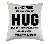 Tihnvk Valentine’s Day Boyfriend Gifts From Girlfriend Sending You A Hug Cushion Cover Anniversary Presents Birthday Gifts For Boyfriend Throw Pillow Cover For Men