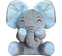 Tihoho Peek A Boo Elephant Talking Singing Elephant Plush Huggable Toy Animated Plush Cute Toys Gift Stuffed Doll for Baby Tollders Kids Boys Girls Gift Adjust Sound (Blue)