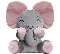 Tihoho P Boo Elephant Talking Singing Plush Huggable Toy Baby Animated Elephant Plush Cute Toys Gift Stuffed Doll for Baby Tollders Kids Boys Girls Gift Adjust Sound (Pink)