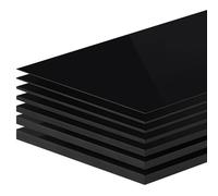 TIHONORI 4mm Thick Polypropylene Sheet - Heavy Duty Black PP Plastic Sheet for Shelving, Cutting Tables, Garage or Workshop Projects,20×20cm 2 Pcs