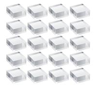 TIHONORI Acrylic Square Display Block - Clear Acrylic Blocks Polished Acrylic Cube - Acrylic Solid Base Display Stand for Ring Holder Collections,50x50x6mm 20 Pcs